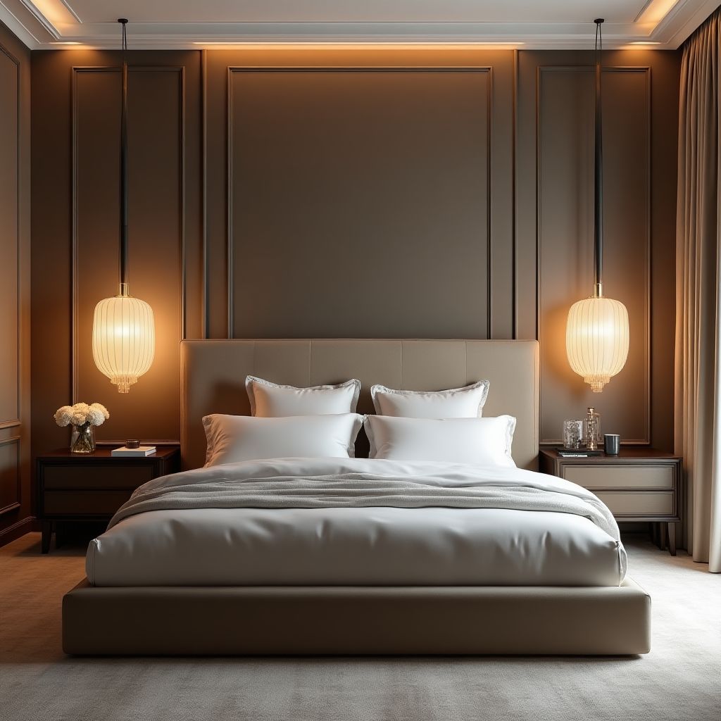 Elegancka sypialnia z garderobą